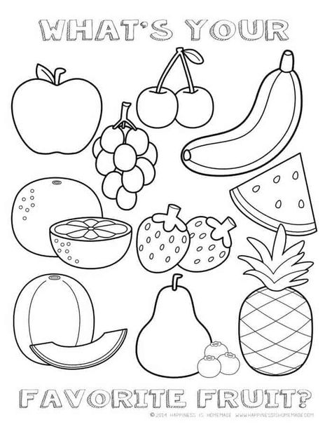 Favorite Fruit Kindergarten Coloring Worksheet Kertas Kerja Prasekolah, Coloring Worksheets For Kindergarten, Vegetable Coloring Pages, Kindergarten Colors, Kindergarten Coloring Pages, Food Coloring Pages, Fruit Coloring Pages, Preschool Coloring Pages, صفحات التلوين