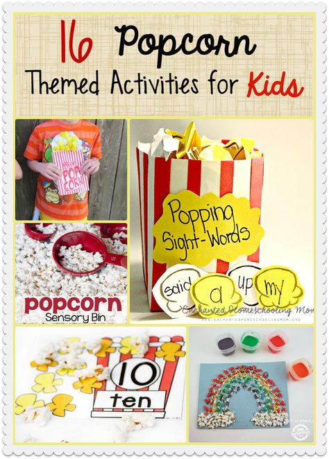 National Popcorn Day: 16 Popcorn Activities for Kids Popcorn Games For Kids, Popcorn Crafts For Kids, Popcorn Activities For Kids, Friday Themes, Popcorn Activities, Corn Activities, Popcorn Craft, Popcorn Crafts, National Popcorn Day