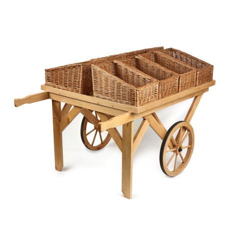 Chests Diy, Vintage Laundry Room, Wooden Cart, Wicker Couch, Diy Front Porch, Supermarket Design, Wicker Shelf, Fruit Shop, Market Ideas