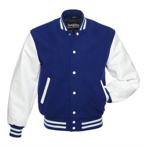 Stewart & Strauss Custom Varsity Jackets, Letterman Jackets, Baseball... ❤ liked on Polyvore featuring outerwear, jackets, baseball jackets, varsity-style bomber jacket, blue baseball jacket, varsity jacket and baseball letterman jacket Blue Baseball Jacket, Custom Varsity Jackets, Jacket Baseball, Purple Blazers, New School Aesthetic, Jacket Varsity, Baseball Jackets, Varsity Letterman Jackets, College Jackets