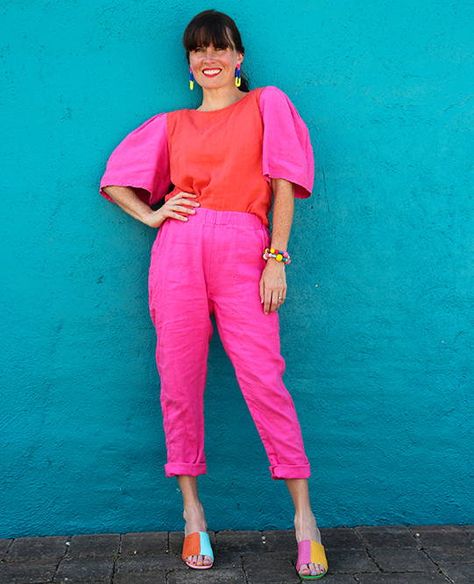 Meet the Muse | Charlotte Stone Stone Outfit, Charlotte Stone, The Muse, Mixing Prints, Textile Design, Pink Dress, Muse, Capri Pants, Color Pop