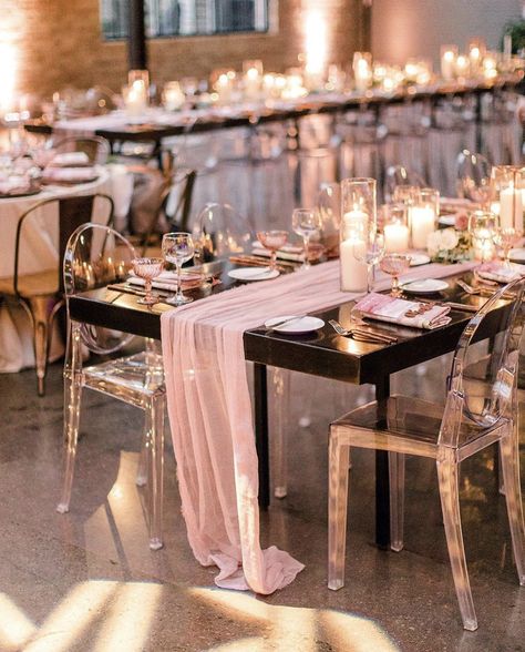 Black Pink Gold Wedding Theme, Black Gold And Blush Party Decorations, Blush Black And Gold Table Setting, Pink And Rose Gold Table Setting, Pink Black And Silver Wedding Ideas, Blush Pink And Black Wedding Receptions, Pink And Black Dinner Table Decor, Black Pink Wedding Decorations, Black Pink Gold Wedding