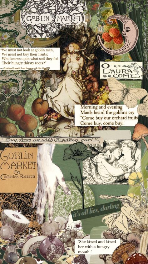 #poetry #vintage #art #quotes #goblincore #goblinmarket Goblincore Art, Goblin Market, Christina Rossetti, Goblin Core, Marketing Quotes, Story Inspiration, Gremlins, Your Aesthetic, Creative Energy