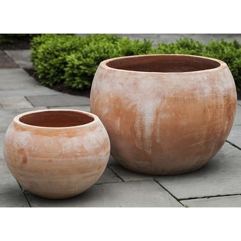 Terra Cotta Bowl Planters – Set of 2 Terra Cotta Planters, Campania International, Terracotta Bowl, Handmade Pot, Pots And Planters, Terracotta Planter, Terracotta Pot, Garden Accents, Outdoor Planters