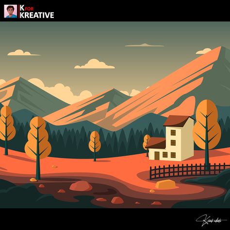 Sunset landscape vector illustration in adobe illustrator Illustrator Vector Art, Landscape Vector Illustration, Landscape Vector, Adobe Illustrator Vector, Speed Art, Illustrator Vector, Illustration Adobe Illustrator, Sunset Landscape, Landscape Illustration