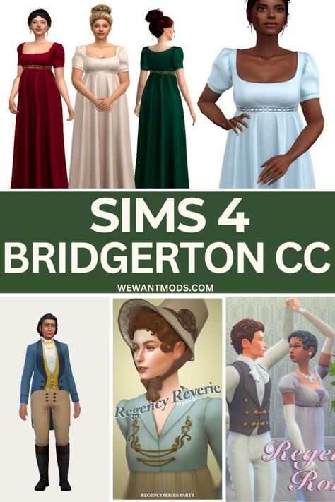 Sims 4 Regency Mod, Victorian Mods Sims 4, Historic Sims 4 Cc, Sims 4 Cc Bridgerton Clothes, Sims Regency Cc, Ts4 Bridgerton, 1800 Sims 4 Cc, Sims 4 Bridgerton House, Sims Cc Victorian