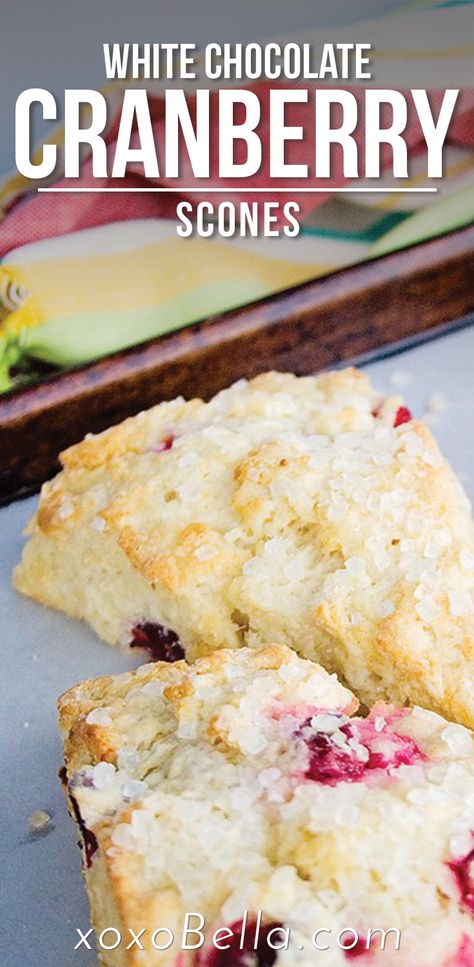 image of white chocolate cranberry scones. Cranberry And White Chocolate Scones, Berry White Chocolate Scones, White Chocolate Cranberry Scones, Scone Recipes Easy, Cranberry Scones Recipe Easy, Christmas Scones Recipe, How To Make Scones Easy, Fluffy Scones Recipe, White Chocolate Scones Recipe