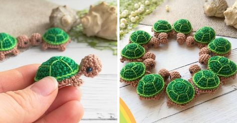 Miniature Crochet Turtles - Kitchen Fun With My 3 Sons Frosting Guide, Prune Roses, Rag Blanket, Jelly Cakes, Vapo Rub, Peacock Crochet, Crochet Turtle Pattern, Walkers Shortbread, Feathers Pattern