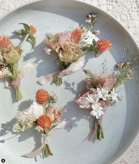 Pastel Boutonniere, Fall Boutonnieres, Groomsmen Boutonniere, Tahoe Wedding, Wedding Flower Inspiration, Future Wedding Plans, Boutonniere Wedding, Orange Wedding, Event Flowers