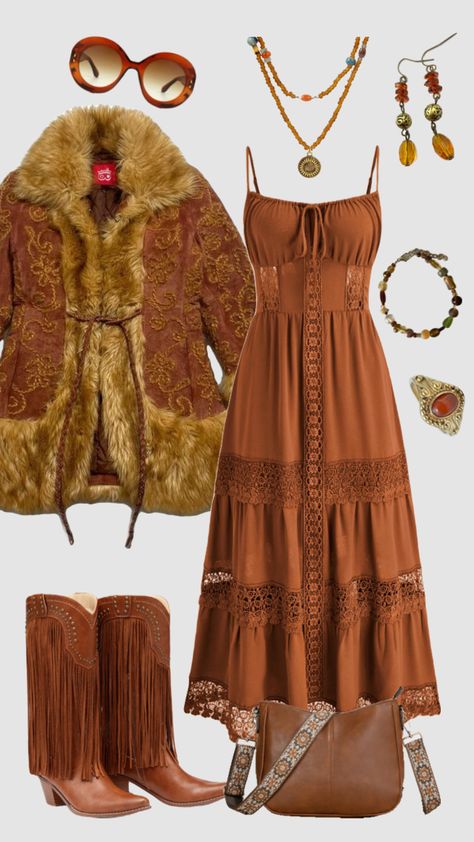 70s hippie inspired #outfitinspo #vintage #hippie #boho #bohemian #70s #70sfashion #70shippie Vintage Hippie Outfits, 70s Hippie Outfits, Hippie Outfits 70s, 1970 Outfits, 70s Boho Fashion, Boho Hippie Outfits, Cowboy Festival, 70s Fashion Hippie, Bohemian 70s