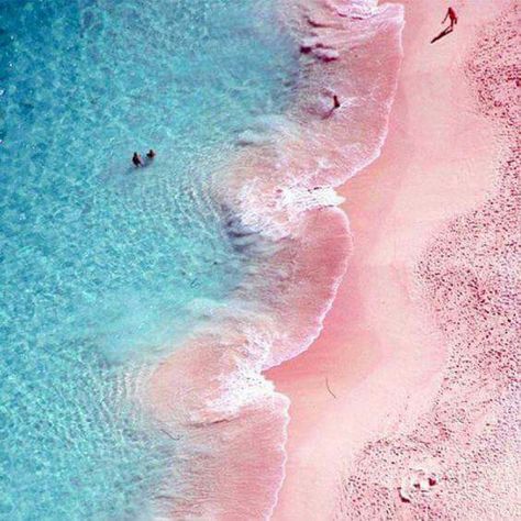 Pink Sands Beach, Harbour Island Bahamas. Pink Water, Pink Sand, Blue And Pink, Bahamas, The Ocean, Swimming, Water, Pink, Blue