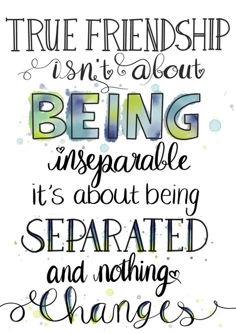 true friendship isn’t about being inseparable it’s about being separated and nothing changes. Friendship quotes, friendship distance quote, friendship printable, printable quote, free printable Friendship Separation Quotes, Best Friend Card Messages Friendship Quotes, My Bestie Quotes Friendship, Appreciate Friendship Quotes, Friendship Distance Quotes, Unique Friendship Quotes, Printable Friendship Quotes, Time With Friends Quotes, Color Of Friendship