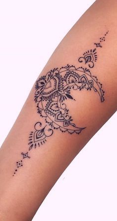 Lotusblume Tattoo, Lace Tattoos, Moon Tattoo Designs, Inspiration Tattoos, Lace Tattoo, Mandala Tattoo Design, Sleeve Tattoos For Women, Elegant Tattoos, Henna Tattoo Designs