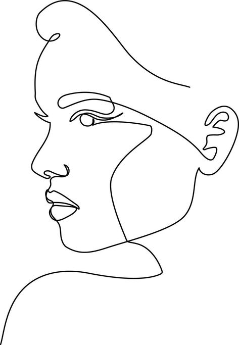 Lineart Portrait, Line Drawing Face, Art Abstrait Ligne, Picasso Prints, Fine Line Art, Face Line Drawing, Face Wallpaper, Abstract Face Art, Salon Art