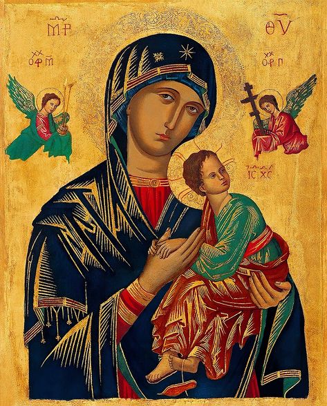 Mary Jesus Mother, Our Lady Of Perpetual Help, Lady Of Perpetual Help, Jesus Mother, Byzantine Mosaic, Catholic Pictures, Jesus And Mary Pictures, Catholic Images, Religious Painting