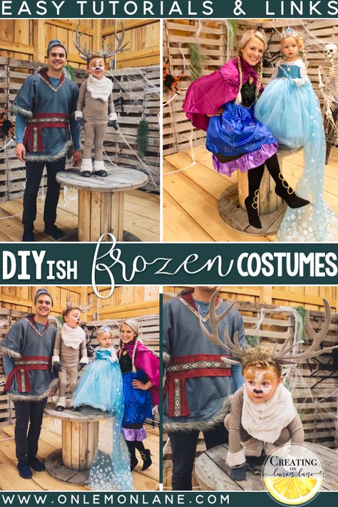 Anna Costume Diy, Frozen Costume Diy, Sven Costume, Kristoff Costume, Frozen Halloween Costumes, Adult Anna Costume, Halloween Handout, Anna Frozen Costume, Frozen Costumes