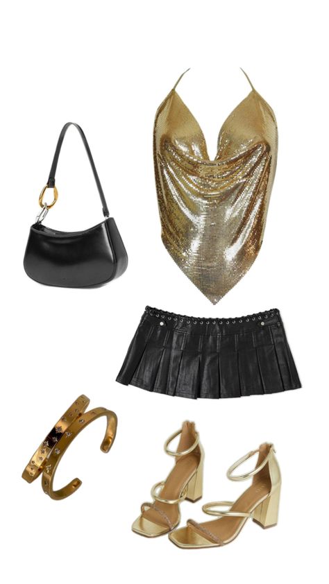 #shiny #gold #y2k 2000s Outfit, Outfit Layout, Gold Girl, Dream Wardrobe, Fashion Inspo Outfits, Party Outfit, Stylish Outfits, Lookbook, Fashion Inspo