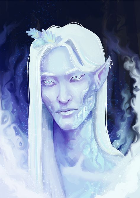 Autumn Eladrin, Winter Eladrin, Wild Magic Sorcerer, Eladrin Elf, Magic Sorcerer, Snow Elf, Wild Magic, Elder Scrolls Skyrim, Elf Art