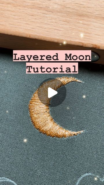 Embroider Moon, Embroidery To Cover Holes, Moon Embroidery Pattern, Embroidered Moon, Hand Embroidery Tutorial, Horizontal Lines, Vertical Lines, Project Inspiration, Embroidery Craft