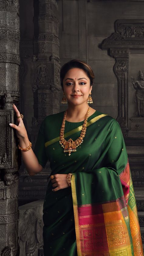 Jyotika (@jyotika) • Instagram photos and videos Jothika Hd Images, Jothika In Saree, Tattoo Poster, Saree Styling, National Film Awards, Film Producer, Festival Looks, Film Awards, Classic Jewelry