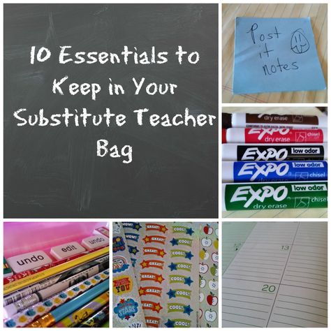 Teach with Tenacity: Subbing 101: 10 Essentials to Keep in Your Substitute Teacher Bag Substitute Teacher Bag, Substitute Teacher Resources, Substitute Teacher Tips, Substitute Teacher Activities, Subbing Ideas, Relief Teaching Ideas, Relief Teacher, Guest Teacher, Teacher Survival