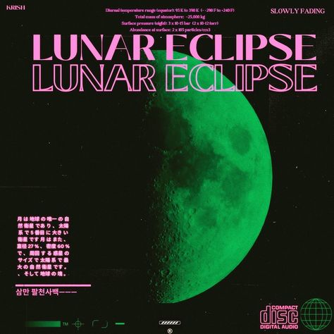 Eclipse Poster, Eclipses Art, Moon Eclipse, Tour Posters, Lunar Eclipse, Compact Disc, Album Cover Art, Vinyl Cover, Cover Art