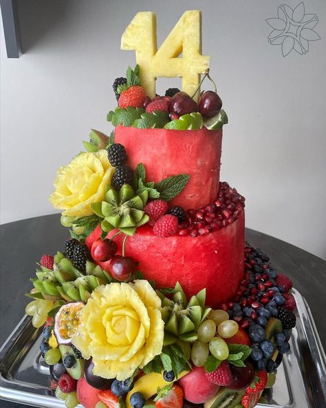 Place your order now through DM’s or give us a call on +44 7541 859286 • • • #manchesterfood #manchester #prestwichvillage… | Instagram Cake Out Of Fruit, Cake Made From Fruit, Fruit Cakes Ideas, Fruit Cake Ideas, Fruit Salad Cake, Cake Made Of Fruit, Fruit Decoration Ideas, Watermelon Fruit Cake, Fruit Cake Decoration