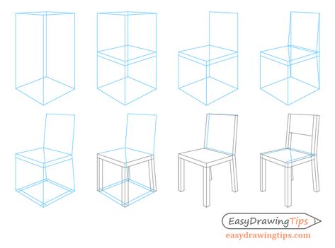 Step By Step Furniture Drawing, Chair In Perspective Drawing, How To Draw A Chair In Perspective, How To Draw Chairs Perspective, How To Draw Chairs Step By Step, How To Draw Chairs, How To Draw Furniture Step By Step, Chair Perspective Drawing, How To Draw Furniture