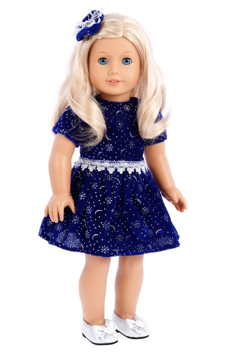 Dolls Ideas, American Girl Dress, Spirit Clothing, American Girl Doll Accessories, American Girl Doll Patterns, American Girl Doll Clothes Patterns, Sewing Doll Clothes, Silver Party, American Doll Clothes