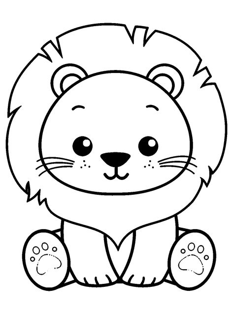 Lions - Lol Coloring Pages Lion Coloring Pages Free Printable, Cute Lion Drawing, Lion Cartoon Drawing, Safari Coloring Pages, Animal Coloring Pages Free Printable, Animal Drawings For Kids, Printable Animal Coloring Pages, Cute Animals Coloring Pages, Coloring Pages Animals