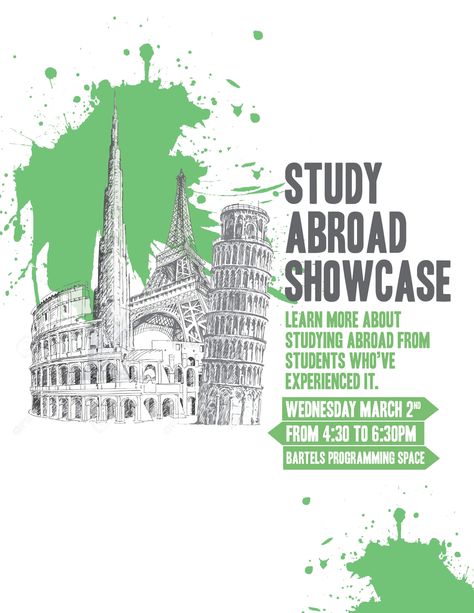 Study Abroad Brochure, Study Abroad Ads, Study Abroad Poster Design, Study Abroad Creative Ads, Study Abroad Poster, Ideas For Study, Education Ads, Christmas Creatives, F1 Visa