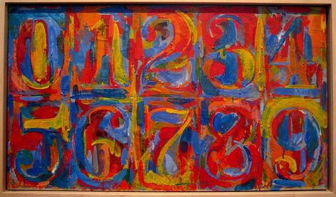 Jasper Johns 0-9 Typography Complementary Color Graphic Rendering Jasper Johns Paintings, Jasper Jones, Neo Dada, Number Art, Robert Rauschenberg, Jasper Johns, Jackson Pollock, Art Pop, Arte Pop