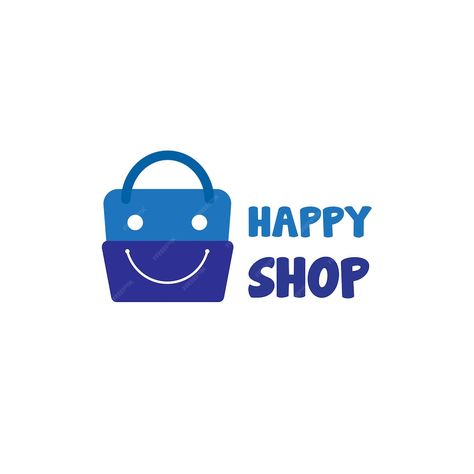 Premium Vector | Happy shop logo design, online shopping logo, online store, logo design vector. Online Store Logo Design, Online Shop Logo Design, Online Store Logo, Online Shop Logo, Shopping Logo, Store Logo Design, Happy Shop, Store Logo, Online Logo Design