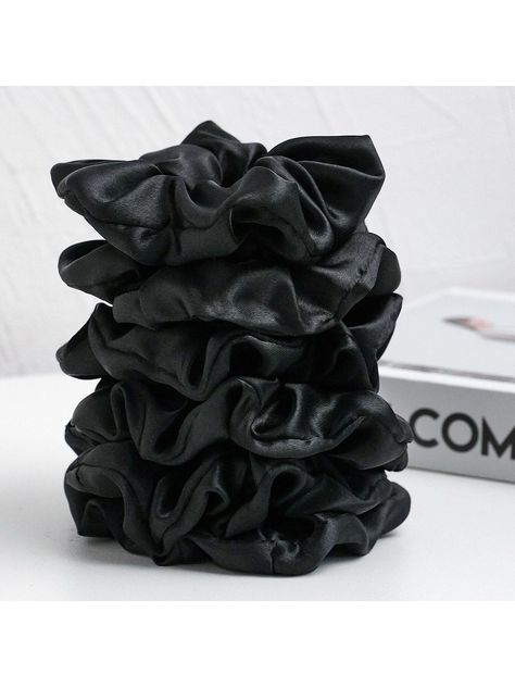 6pcs/set Women's Simple And Elegant Black Satin Hair Scrunchies, Suitable For Daily UseI discovered amazing products on SHEIN.com, come check them out! Black Scrunchies, Hair Scrunchies, Latest Hairstyles, Scrunchie Hairstyles, Amazing Products, Black Satin, Hair Ties, Scrunchies, All Fashion