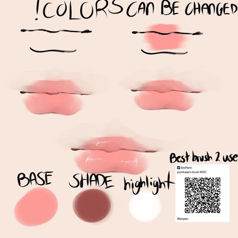 Jelly Skin Drawing, How To Draw Lips In Ibis Paint, How To Add Brushes To Ibis Paint, Lips Drawing Ibispaint, What To Draw In Ibispaint, Head Tutorial Drawing Ibis Paint, Ibis Paint Brush Code Jelly Art, Jelly Lips Drawing, Jelly Art Style Nose Tutorial