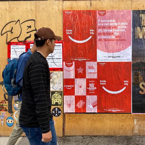 🎉🤣 Get ready to laugh your heart out at the Just For Laughs Toronto Festival from 9/21 to 9/30! 😂 If you spot someone in a red smile shirt and they flash a smile your way, be sure to smile back because you could win JFL tickets! 😃🎫 Let the comedy and fun begin! #JFLToronto #SmileAndWin #ComedyFestival #wildposting #wildpostingtoronto Advertising Creative, Just For Laughs, Comedy Festival, Building Permits, Digital Advertising, Creative Advertising, To Laugh, A Smile, Toronto