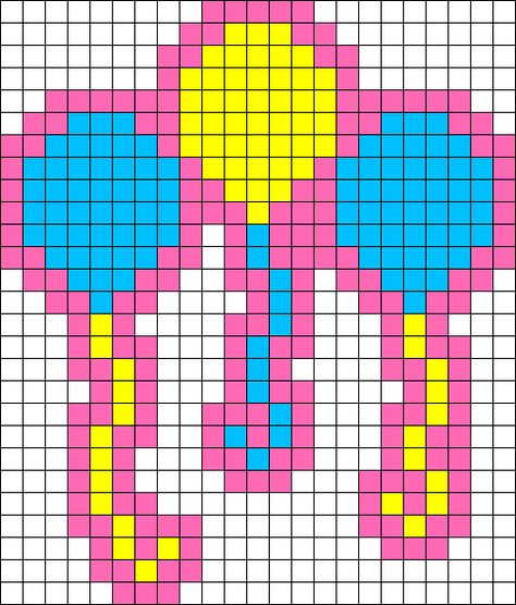 Pinkie Pie Cutie Mark Perler Bead Pattern / Bead Sprite Mlp Bead Patterns, Pinkie Pie Perler Bead Pattern, Mlp Cross Stitch, Kidcore Perler Bead Patterns, Perler Bead Patterns Mlp, Mlp Kandi Pattern, Mlp Pixel Art, Mlp Perler Beads, Mlp Kandi