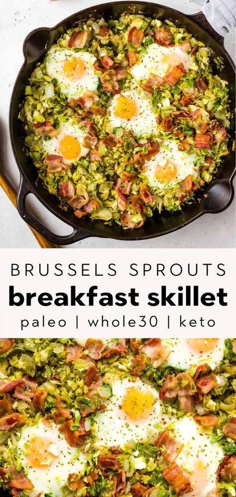 Brussels Sprouts With Bacon, Paleo Recipes Breakfast, Whole 30 Breakfast, Breakfast Hash, Breakfast Recipes Indian, Healthy Breakfast Recipes Easy, Bacon Breakfast, Egg Recipes For Breakfast, Sprouts With Bacon