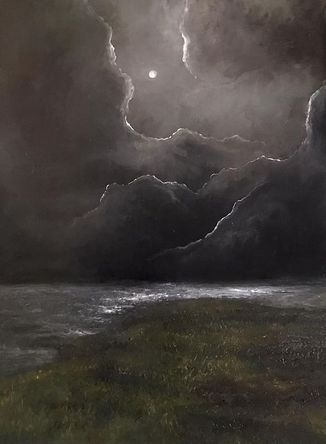 Acrylic Arts Academy's Official Tutorials & Resources Group | My new painting on canvas  | Facebook Acrylic Painting Dark Aesthetic, Dark Cloud Painting, Storm Painting Acrylic, Dark Acrylic Painting, Grey Acrylic Painting, Cloud Painting Acrylic, Grey Painting, Charcoal Art, New Painting