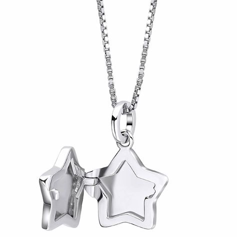 Star Locket Necklace, Y Necklace Silver, Sterling Silver Diamond Necklace, Star Shaped Things, Silver Accessories Aesthetic, Birthday Wishlist Ideas I Want, P Necklace, Dining Extension, Stars Accessories