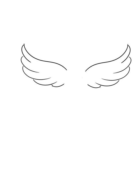 Angel Wing Fine Line Tattoo, Fine Line Wing Tattoo, Angel Wings Tattoo Placement, Simple Wings Tattoo, Fine Line Angel Wings Tattoo, Simple Angel Wings Tattoo, Simple Tattoo Outlines, Simple Angel Wings, Tattoo Angel Wings