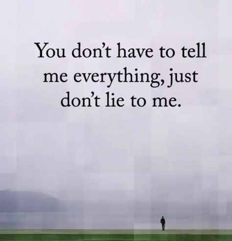 You don’t have to tell me everything, just don’t lie to me. Just Don’t Lie To Me, You Can Tell Me Anything, You Don’t Have To Lie To Me, Don't Lie To Me Quotes, Once You Lie To Me Quotes, Dont Lie To Me Quotes, Lie To Me Quotes, Don't Lie To Me, Priorities Quotes