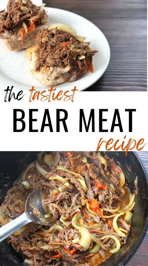 Bear Roast Recipe Crock Pot, Bear Roast Recipe, Bear Meat Recipe, Bear Meat, Deer Recipes, Game Meat, Venison Steak, Bear Recipes, Wild Game Recipes