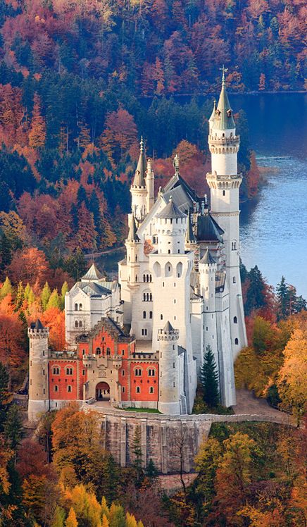 'Neuschwanstein Castle in Autumn Colours Allgau, Bavaria, Germany, Henk Meijer Floydian, photographer! #inspiration #LuxuryTravel Definitely on the list of places we here at Anatomie want to go to! Castle Bavaria, Europa Park, Famous Castles, Germany Castles, Neuschwanstein Castle, Brasov, Top Travel Destinations, Beautiful Castles, Bavaria Germany