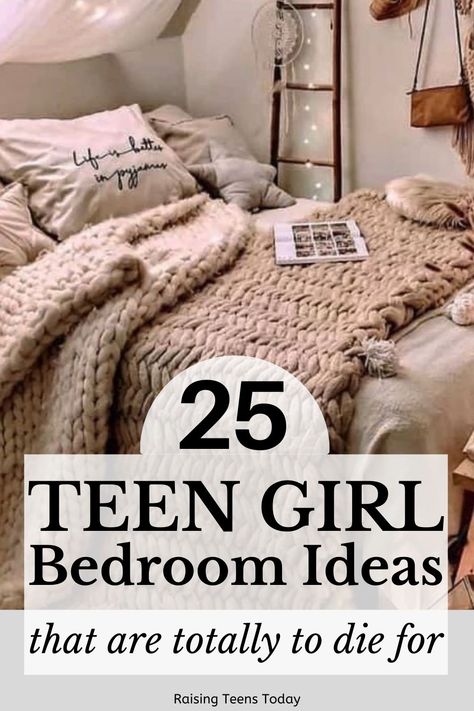 25 Cool Bedroom Ideas for Teen Girls - Raising Teens Today Teens Bedroom Ideas For Girls Teenagers, Bedroom Ideas For Teenage Rooms, Purple And Gray Bedroom Ideas For Teens, Teen Neutral Bedroom Ideas, Teen Girl Bedroom Ideas 2023, Small Bedroom Teenage Girl, Teen Girl Room Decor Ideas, Small Bedroom Ideas Teenage Girl, Teenage Room Ideas Girl