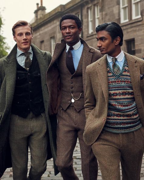 British Suits Men Vintage, Mens Tweed Suit Vintage, Classic Mens Style Modern Gentleman, Tweed Jacket Outfit, British Style Men, Ralph Lauren Suits, Ralph Lauren Fall, Style For Men, Fashion Suits For Men