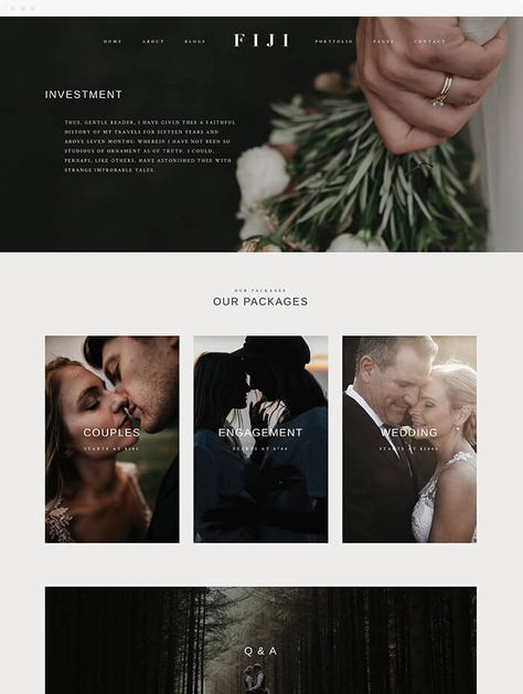 Fiji II - Flothemes Wedding Photography Website Design, Website Branding Design, Graphic Designer Studio, Wedding Website Design, Photography Website Design, Web Design Examples, Wedding Photography Website, Wedding Album Design, Photographer Website