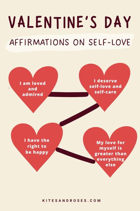 Looking for valentine's day affirmations? Here are the positive reminders that will inspire you to love yourself a little more this day and everyday. Day Affirmations, Positive Reminders, Affirmations For Kids, Valentines Art, Self Love Affirmations, Love Affirmations, Kites, Affirmation Cards, I Deserve