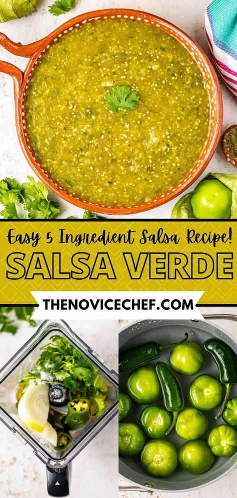 Bright green and addictively spicy, this 20-minute salsa verde recipe is the perfect way to crank up the heat during lunch or dinner. Drizzle it on tostadas or add it to your favorite dishes for an extra Mexican touch! Green Verde Salsa, Mexican Green Salsa Recipe Spicy, Best Green Salsa Recipe, Small Batch Salsa Verde, Authentic Mexican Green Sauce, Mexican Salsa Verde Recipe, Green Sauce Recipe Mexican, Green Salsa Recipe Mexican, Green Salsa Recipe Tomatillos Avocado