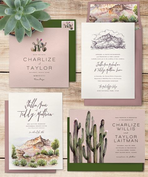 National Park Wedding Invitations Greenvelope DesertSuite National Park Wedding Theme, Park Wedding Invitations, Cactus Wedding Invitations, Eco Friendly Wedding Invitations, Wedding Gown Preservation, Ethical Wedding, Cactus Wedding, Zazzle Wedding, Sedona Wedding